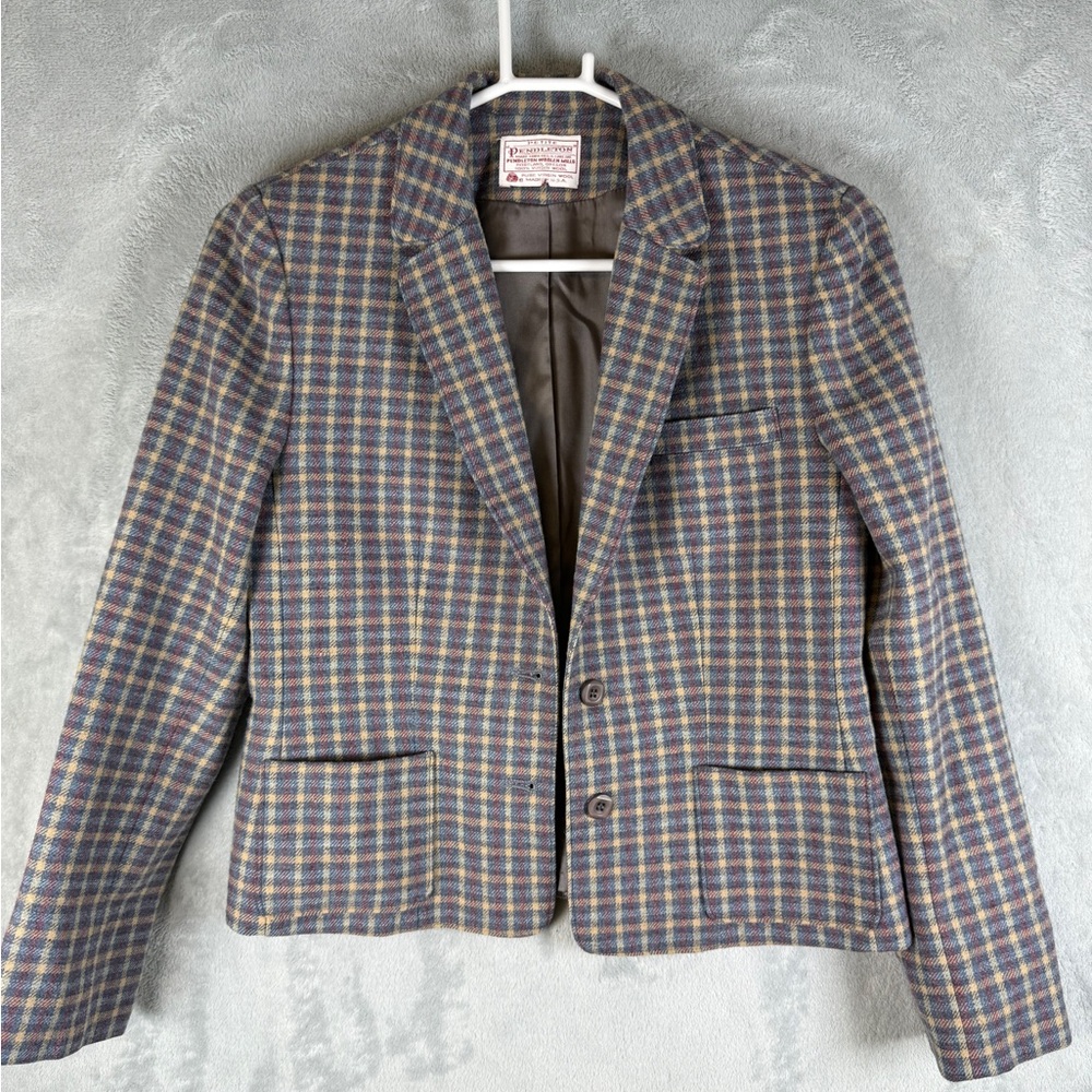 Pendleton Virgin Woolmulticolor Checkered Blazer … - image 1